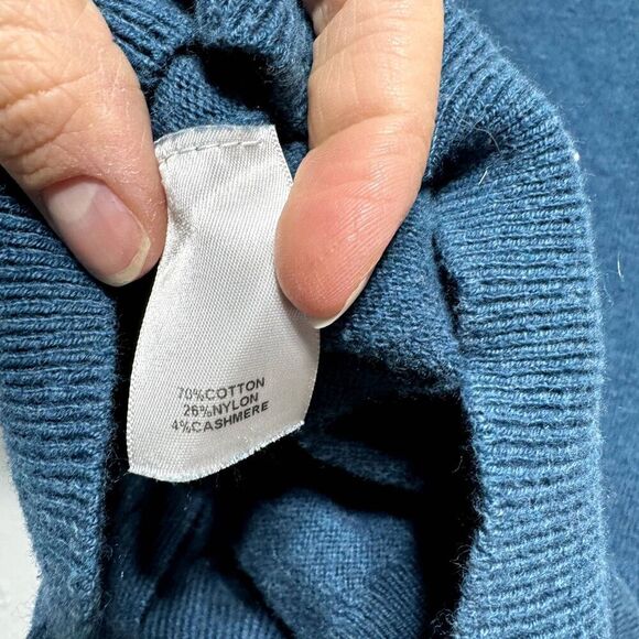 Caslon Cardigan Sweater Floral Blue Button Up Cashmere Blend Knit Womens sz XS - Picture 5 of 8